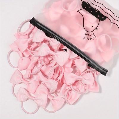 TEMU 20pcs Adorable Bowknot Hair Ties - Perfect For Baby Girls' Ponytail Holders & Scrunchies, Ideal Choice For Gifts