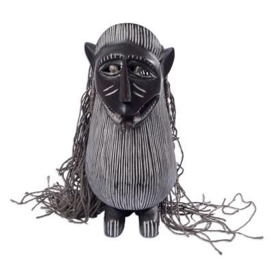 'Monkey Antics' - Handmade Liberian Wood Mask from Africa