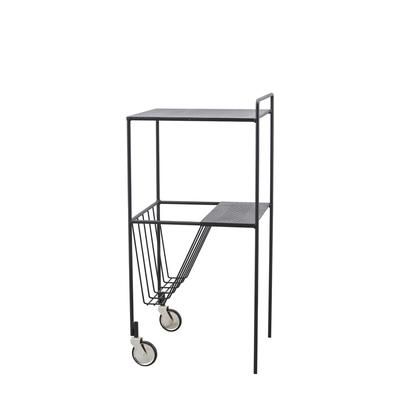 Carrello su ruote in acciaio nero