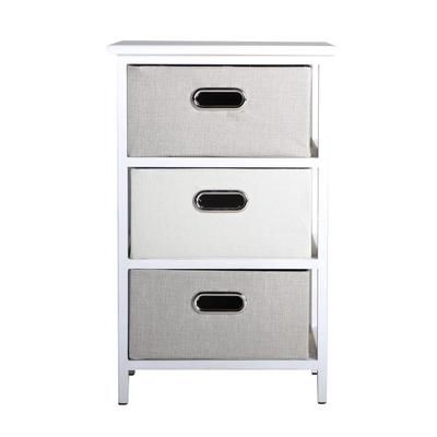 Comodino in legno di paulownia bianco 38x28x60 cm