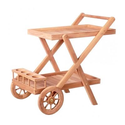 Carrello in teak con ruote