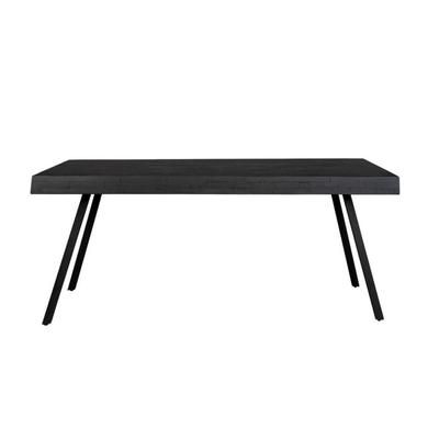 Tavolo da pranzo in legno recuperato e acciaio nero