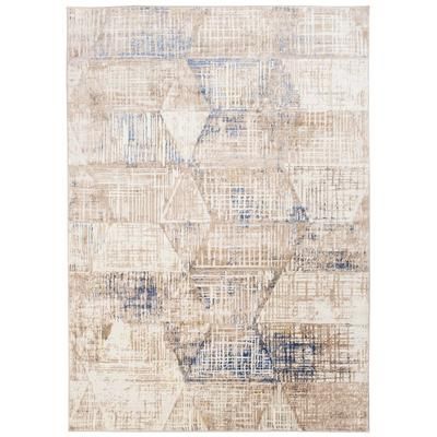 Tappeto salotto beige blu crema geometrico astratto 140x200