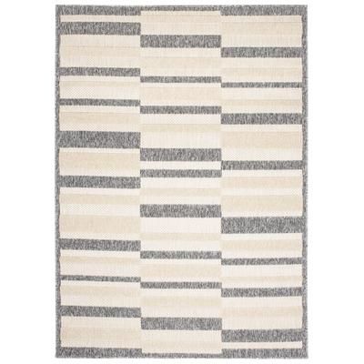 Tappeto esterno interni 3D grigio beige crema strisce 160 x 220 cm