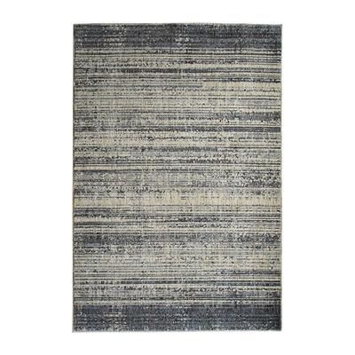 Tappeto riciclato, motivo linee grigio e nero, 120x170