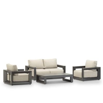 Set da giardino 4 posti alluminio antracite