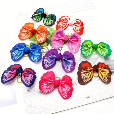 20pcs Assorted Colors Premium Pet Butterfly Bows, Fashionable Dog Hair Accessories, Simple Cute Doggy Hair Clips, Easy-to-use Pet Grooming Decor