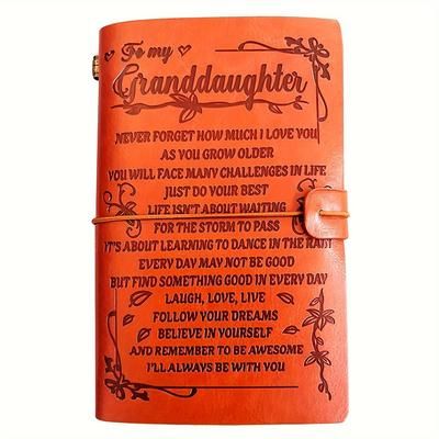 "TEMU To Granddaughter Leather Journal- I Will Be | Refillable Paper 7.9"x4.7" Best Gift For Christmas, Graduation, Birthdays"