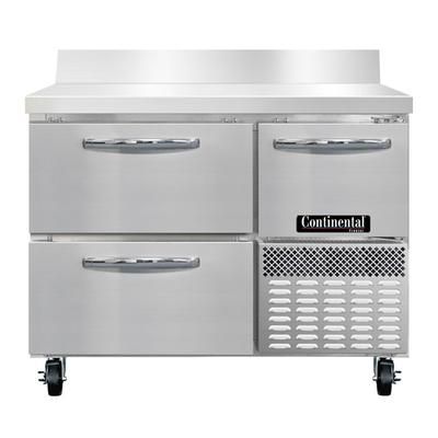 Continental FA43SNBS-D 43"W Worktop Freezer w/ 2 Sections, 2 Door, 2 Drawers, 115v, Silver