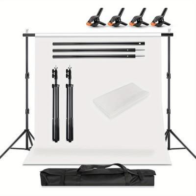 TEMU Backdrop Stand Kit 2 * 2m (6.5 * 6.5ft) Adjustable Background Support Stand Backdrop Support Kit