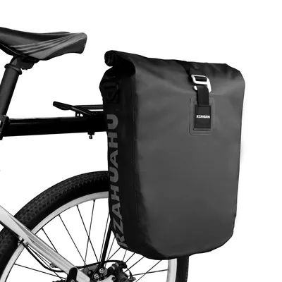 Waterproof Bike Rear Rack Bag 20L Bike Side Storage Bag Laptop Pannier Bag Bicycle Trunk Rear Seat Carrier Pack Shoulder Bag