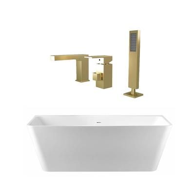 Randolph Morris Axton 67 Inch Acrylic Double Ended Freestanding Bathtub and Faucet Package RMBP39-67-BBF7