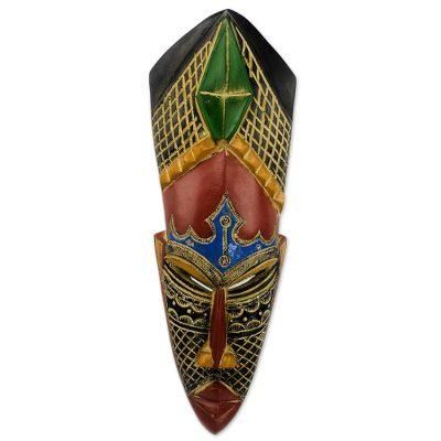 Gratitude,'Hand Carved African Rubberwood Mask from Ghana'