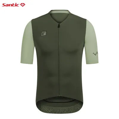 Maglie da ciclismo da uomo Santic riflettenti con tasche maglie da ciclismo traspiranti maglie da