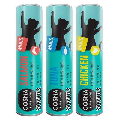 72g Mixed Pack 3 Varieties Cosma Snackies Minis Cat Snacks