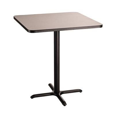 National Public Seating CT33636XBPBTMGY 36" Square Bar Height Table - Grey Nebula Laminate Top, Steel Base, Gray