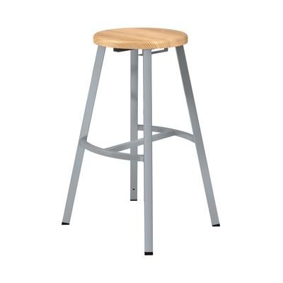 National Public Seating TTSG30-BB Round Backless Stool w/ Butcherblock Seat, Gray
