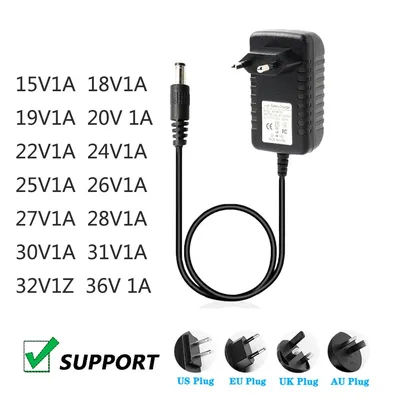 DC Power Adapter 15V 18V 19V 20V 22V 24V 25V 26V 27V 28V 30V 31V 32V 36V 1A 1000MA Robot Vacuum Cleaner Power Cord Charger