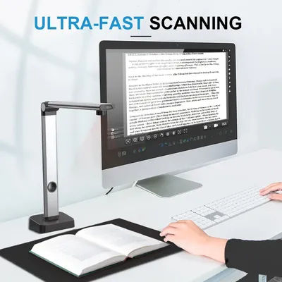 JOYUSING L14 14MP HD Book & Document Scanner, Capture Size A3, Multi-Language OCR, Pdf, for MAC and Window System, Home Office