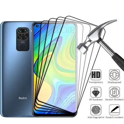 4Pcs For Xiaomi Redmi Note 9 Glass Redmi Note 9 4G Tempered Glass Full Cover Glue 9H HD Screen Protector For Redmi Note 9 Note9