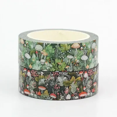 NEW 1pc 10M Decor Forest Leaves Mushrooms Plants Flowers Washi Tape Set for Scrapbooking Planner Masking Tape Cute Stationery