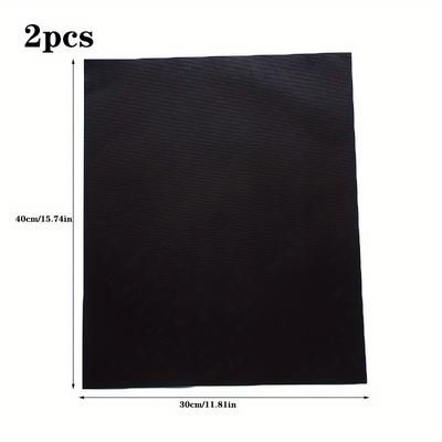 TEMU 2pcs Bbq Grill Mats, High Heat Resistant, Easy To Clean, Reusable For Outdoor Camping & Cooking, Teflon Material, Black, Grill Accessories