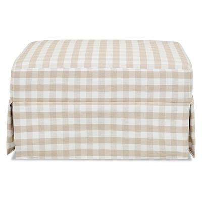 Namesake Crawford Gliding Ottoman - Tan Gingham