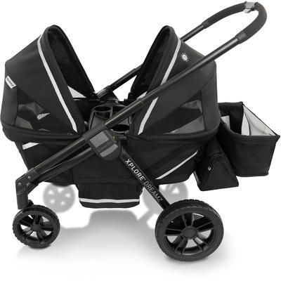 Evenflo Pivot Xplore Dreamz All-Terrain Stroller Wagon with Bassinet Insert - Jetsetter Black