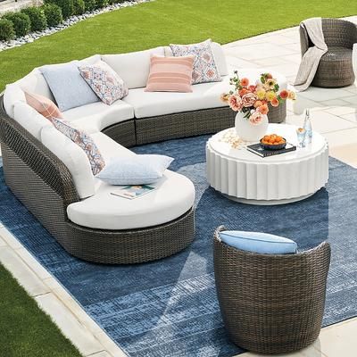 Palma Modular Seating Collection in Bronze Wicker - Corner Chair, Standard, Natural - Frontgate