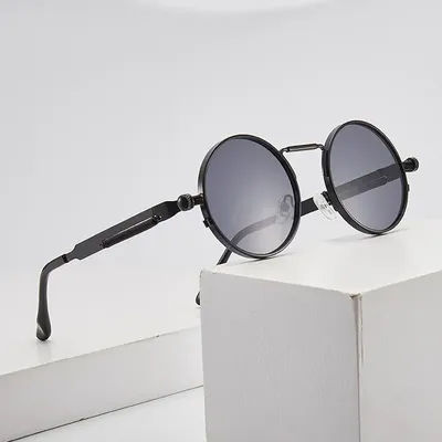 Rétro Hommes Punk Style lunettes de Soleil Coloré Rond En Métal Cadre Femmes Mode lunettes de Soleil Uv400 2023