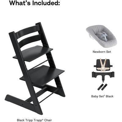 Stokke Tripp Trapp High Chair2 and Newborn Set - Black