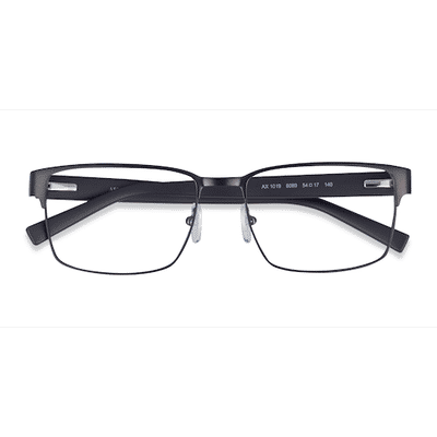 Unisex s rectangle Matte Gunmetal Metal Prescription eyeglasses - Eyebuydirect s Armani Exchange AX1019