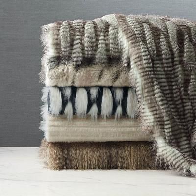 Couture Faux Fur Throws - Jadis Onyx - Frontgate
