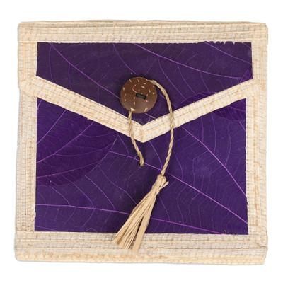 'Eco-Friendly 35-Page Natural Fiber Notebook in Purple'