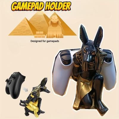 TEMU Anubis Resin Controller Stand, Compatible With Ps4/ps5, Ns Pro - Single Holder, Gamepad Display Dock, Egyptian Themed Decor, 6.69in Height