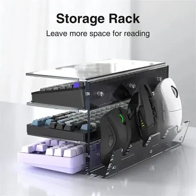 3-Tier Acrylic Keyboard Display Stand Frame Stand Shelf Lightweight Keyboard Storage Tool for Study Room Exhibition Halls