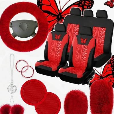 Fyautoper Coprisedile per auto da 9 pezzi resistente all'usura, comodo e facile da installare per l'auto