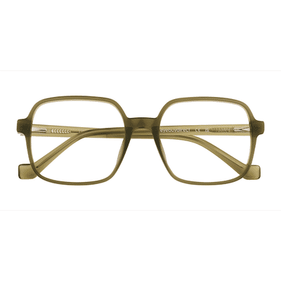 Unisex s square Clear Green Plastic Prescription eyeglasses - Eyebuydirect s Lior