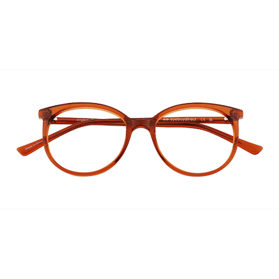 Female s horn Clear Orange Plastic Prescription eyeglasses - Eyebuydirect s Everly