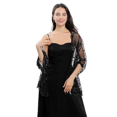 Elegante Signore Anni Ruggenti Sciarpe da flapper Il grande Gatsby Charleston Paillettes Costume Per donna San Valentino Mascherata Feste Matrimonio Addio al celibato Adulti Scialle Estate Primavera