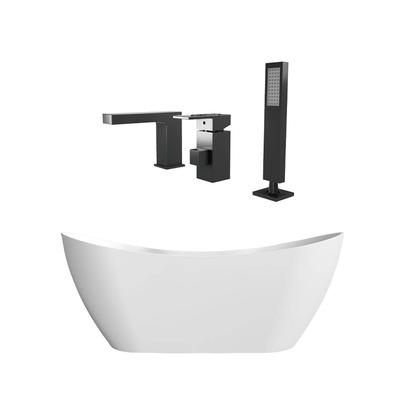Randolph Morris Maxwell 67 Inch Acrylic Double Slipper Freestanding Tub and Faucet Package RMD75-MBF7