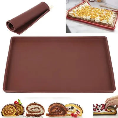Tapis antiadhésif pour pâtisserie Tapis en silicone pour pâtisserie Moule pour rouleaux de gâteaux Tapis en silicone pour pâtisserie Tapis suisse pour rouleaux de gâteaux