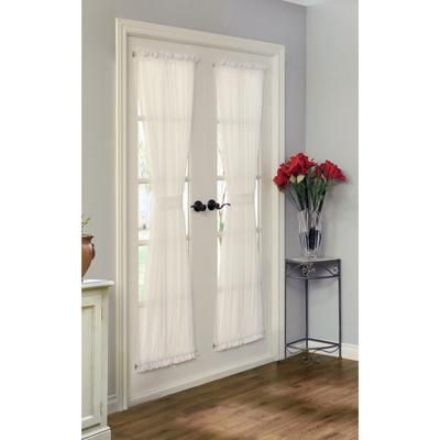 Rhapsody Lined Indoor Single Rod Pocket Curtain Door Window Panel by Thermavoile™ in Ivory