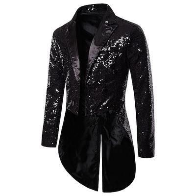 Disco Anni '80 Smoking Frac Disco Paillettes Costume Per uomo Costume di Carnevale Mascherata Feste Club Parata dell'Orgoglio Adulti Cappotto