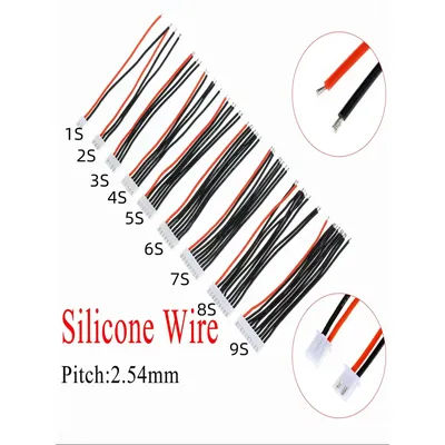 5pcs/lot JST-XH Silicone Wire 22AWG1/2/3/4/5/9S Lipo Balance Wire Extension Charged Cable Lead Cord for RC Lipo Battery charger