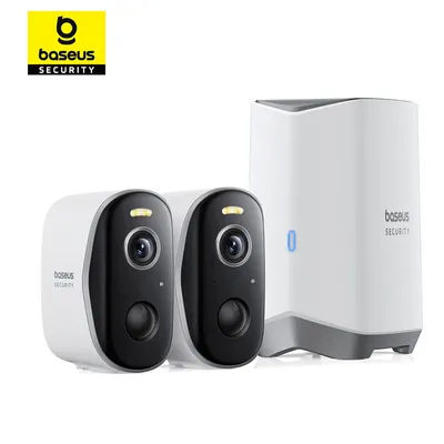 Baseus Security Protection Outdoor Camera N1 Series 2K 2-Cam Kit Wireless Home Security 210-Day Battery Life HomeKit 16TB Memory