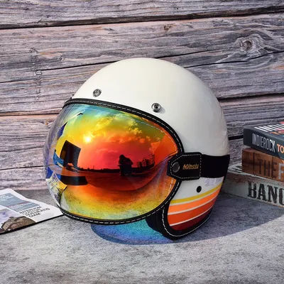 Visiere parasole universali per casco da motociclista Casco aperto 3/4 Visiera a bolla Occhiali da moto anti-UV Lenti da motocross antivento