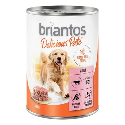 24x400g Adult Beef Briantos Delicious Paté Wet Dog Food