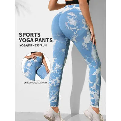 Tie Dye Yoga Pants Sport Leggings Women Seamless High Waist Push Up Woman Tights Fitness Workout Leggins Gym Clothing 2024 New