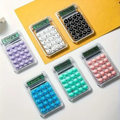 1Pcs Student Calculator LCD Display Large ScreenSiicone Buttons 8-digit Handhed StudyElectronic Calculator Schoo Supplies